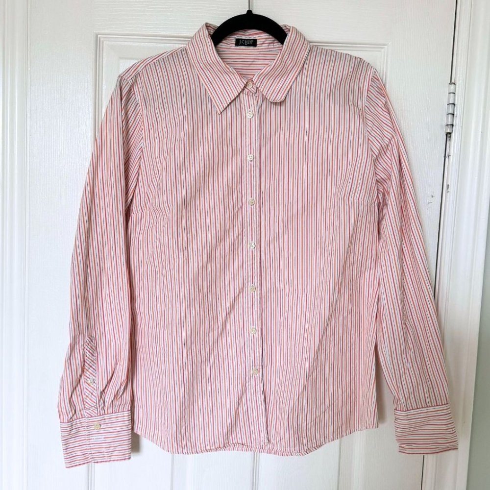 J Crew Striped Orange Button Down | US L